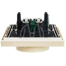 Розетка 2-м СП FORTE&amp;amp;PIANO FP424 16А с заземл. без защ. шторок безвинт. крепл. ваниль IEK FP-R21-16-1-K10