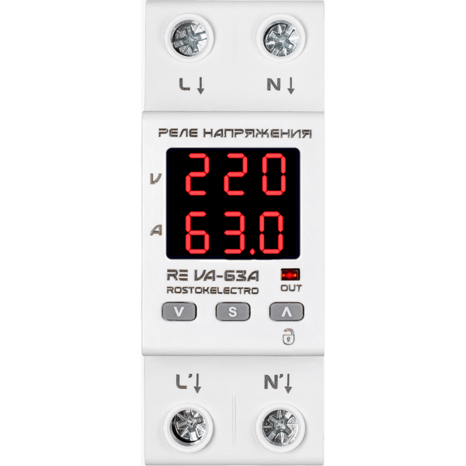 Реле напряжения с контролем тока RE VА-63А