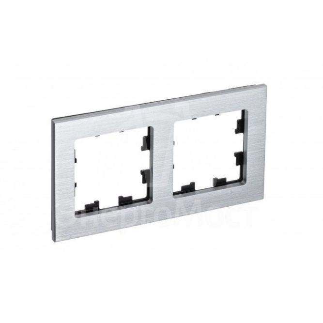 Рамка 2-м AtlasDesign Nature металл серебр. SchE ATN312102