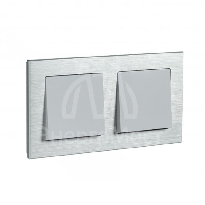 Рамка 2-м AtlasDesign Nature металл серебр. SchE ATN312102