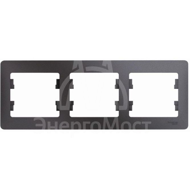 Рамка 3-м Glossa горизонт. графит SE GSL001303
