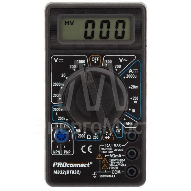 Мультиметр портативный M832(DT832) PROCONNECT 13-3012