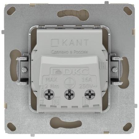 Розетка силовая KANT 2P+E защ. шторки ванильн. марципан DKC 7015003