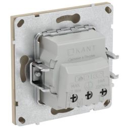 Розетка силовая KANT 2P+E защ. шторки ванильн. марципан DKC 7015003