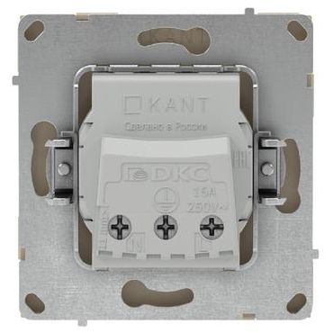 Розетка силовая KANT 2P+E защ. шторки ванильн. марципан DKC 7015003
