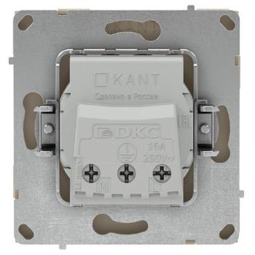Розетка силовая KANT 2P+E защ. шторки ванильн. марципан DKC 7015003