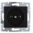 Механизм розетки 1-м СП KARINA 16А IP20 без заземл. термопласт черн. бархат LEZARD 707-4288-121B
