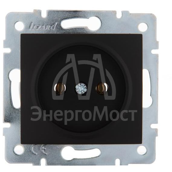 Механизм розетки 1-м СП KARINA 16А IP20 без заземл. термопласт черн. бархат LEZARD 707-4288-121B