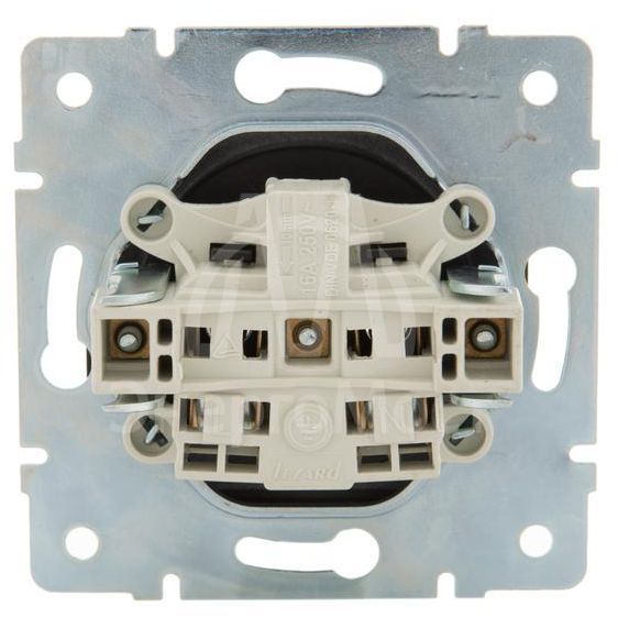 Механизм розетки 1-м СП KARINA 16А IP20 без заземл. термопласт черн. бархат LEZARD 707-4288-121B