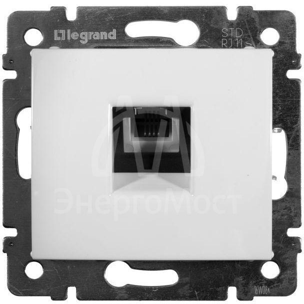 Механизм розетки телеф. 1-м СП Valena RJ11 бел. Leg 774438