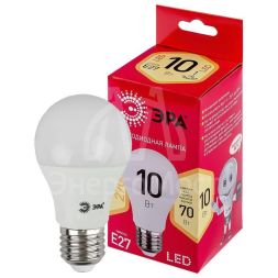 Лампа светодиодная RED LINE LED A60-10W-827-E27 R 10Вт A60 груша 2700К тепл. бел. E27 Эра Б0049634