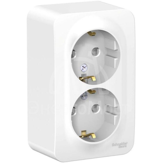 Розетка 2-м ОП BLANCA 16А 250В защ. шторки с заземл. изол. пласт. бел. SchE BLNRA011211