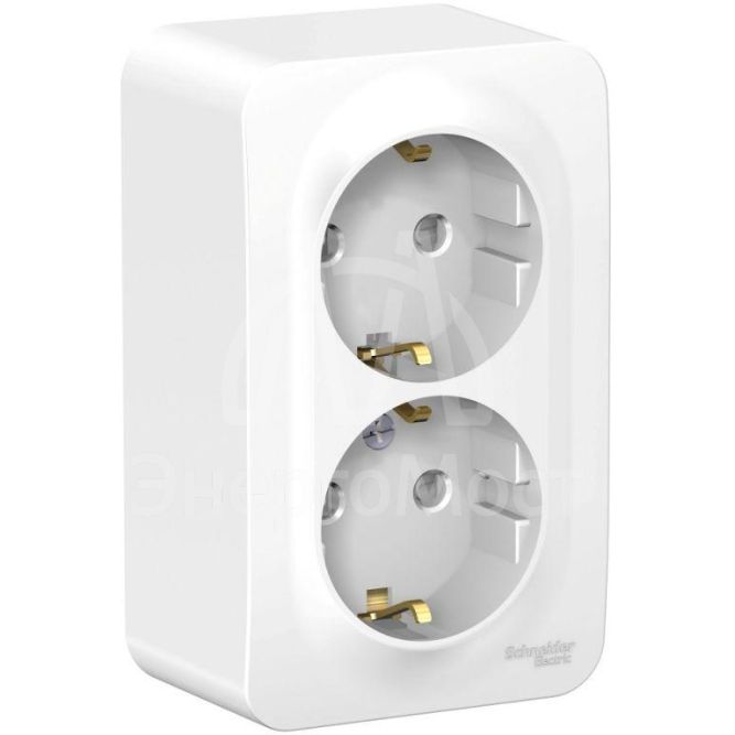 Розетка 2-м ОП BLANCA 16А 250В защ. шторки с заземл. изол. пласт. бел. SchE BLNRA011211