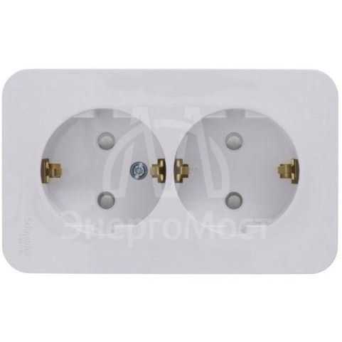 Розетка 2-м ОП BLANCA 16А 250В защ. шторки с заземл. изол. пласт. бел. SchE BLNRA011211