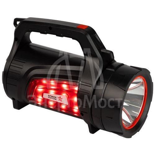 Фонарь-прожектор аккумуляторный Армия России Шмель PA-702 10Вт + боков. свет красн. маяк USB powerbank литиевый Эра Б0033764