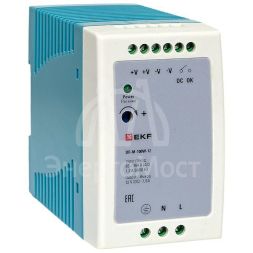 Блок питания на DIN-рейку 100Вт Uвх ~ 220В AC m Uвых - 12В DC постоянного тока EKF DR-M-100W-12