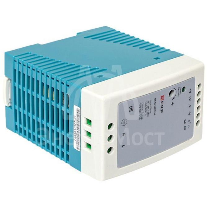 Блок питания на DIN-рейку 100Вт Uвх ~ 220В AC m Uвых - 12В DC постоянного тока EKF DR-M-100W-12