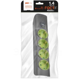 Удлинитель 4х1.4м с заземл. с выкл. сер. ET-04-140G JAZZway 5051850