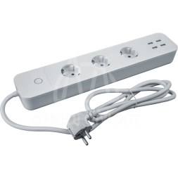 Удлинитель с управлением по WI-FI 3х1.5м +4USB NSH-PE-01 с заземл. 16А бел. Smart Home Navigator 14557