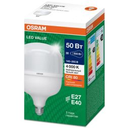 Лампа светодиодная LED G4 Value LVHW500 50W/840 CRI95 50Вт 4000К 5000лм цилиндрическая матов. E27/E40 140-265В OSRAM 4099854121432