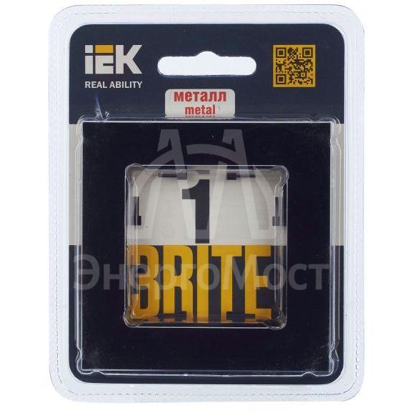 Рамка 1-м BRITE РУ-1-1-БрЧ металл черн. IEK BR-M12-M-K02