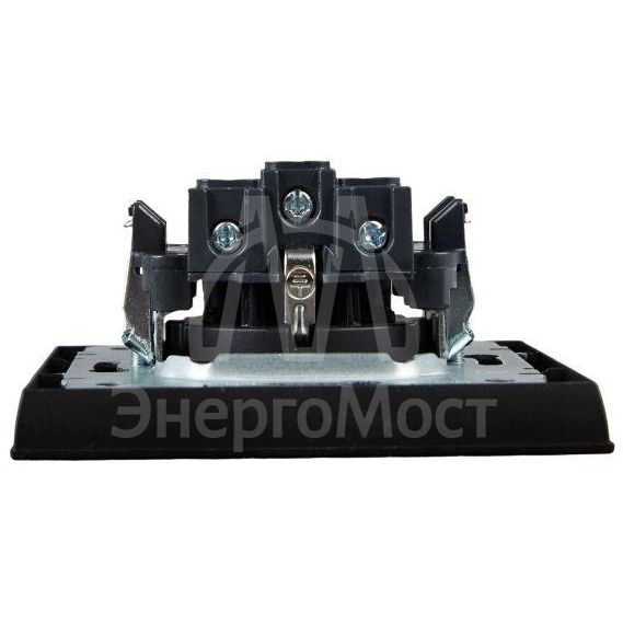 Розетка СП BRITE РСР14-1-0-БрЧ 16А в сборе с заземл. защ. шторки черн. IEK BR-R14-16-K02-F