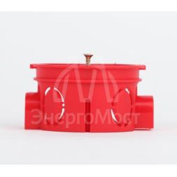 Коробка установочная усиленная для твердых стен с саморезами стыковочные узлы красн. IP20 KUTS-68-42-s-red ЭРА Б0051809