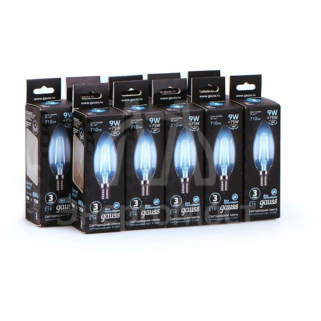 Лампа светодиодная Black Filament Свеча E14 9Вт 4100К Gauss 103801209