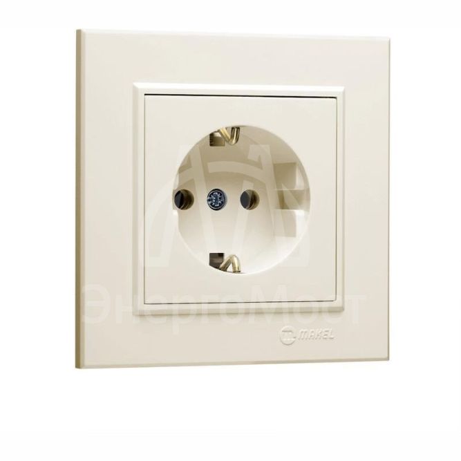 Розетка 1-м СП Karea 16А IP20 с/з крем. Makel 56010028