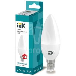 Лампа светодиодная ECO C35 7Вт свеча 4000К E14 230В IEK LLE-C35-7-230-40-E14