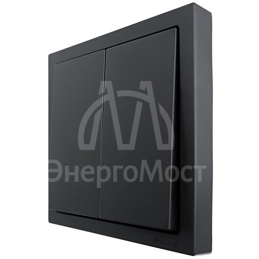 Выключатель 2-кл СП ZIMA IP20 10А безвинт. зажим черн. бархат LEZARD 704-4288-101QC