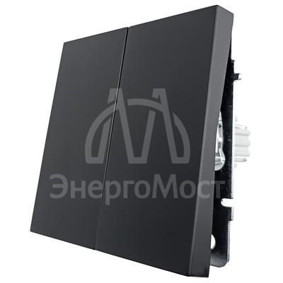 Выключатель 2-кл СП ZIMA IP20 10А безвинт. зажим черн. бархат LEZARD 704-4288-101QC