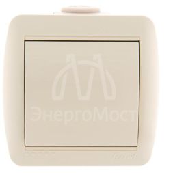 Выключатель 1-кл. ОП Ната 10А IP20 крем. LEZARD 710-0300-100