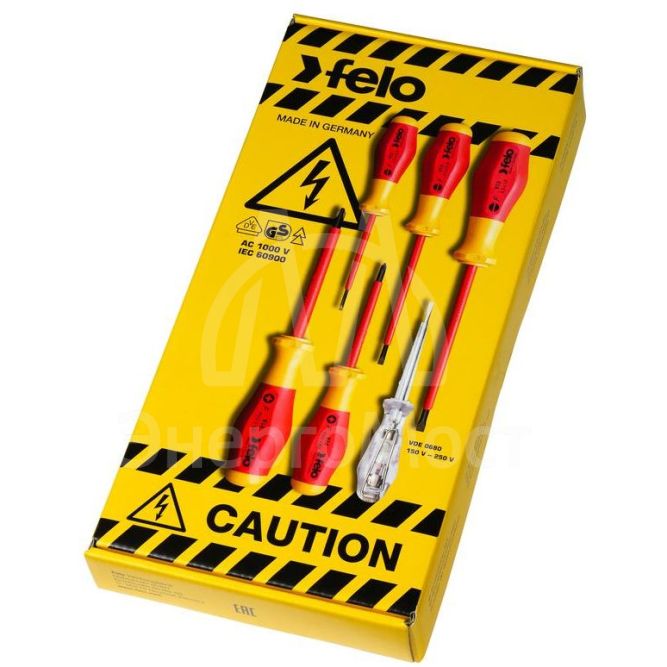 Набор отверток диэлектрических SL/PH отвертка тестер сети (6 предметов) Felo 91396198