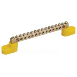 Шина PE &amp;quot;земля&amp;quot; ШНИ-6х9-14-У2-Ж на двух угловых изоляторах IEK YNN10-69-14C2-K05