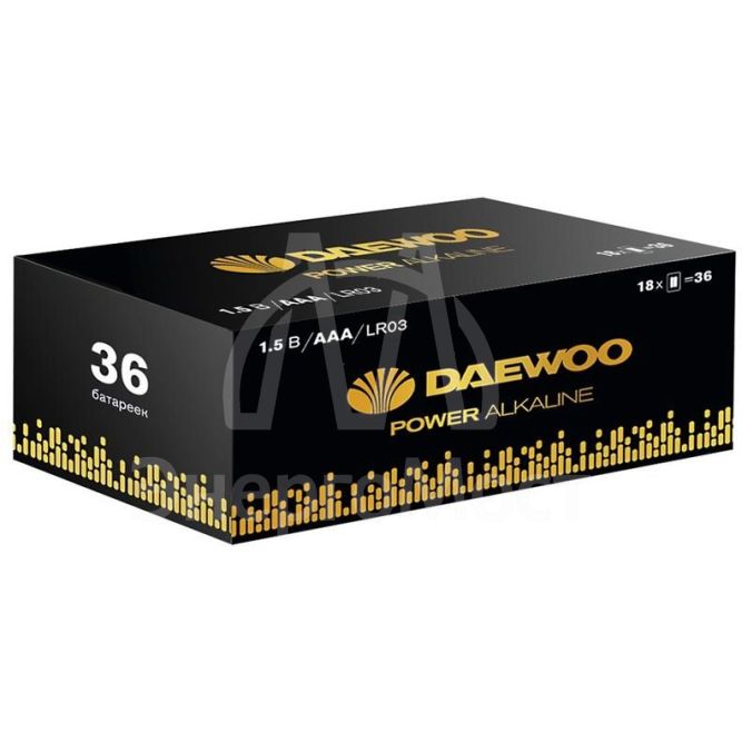 Элемент питания алкалиновый AAA/LR03 1.5В Power Alkaline Pack-36 (уп.36шт) DAEWOO 5042124