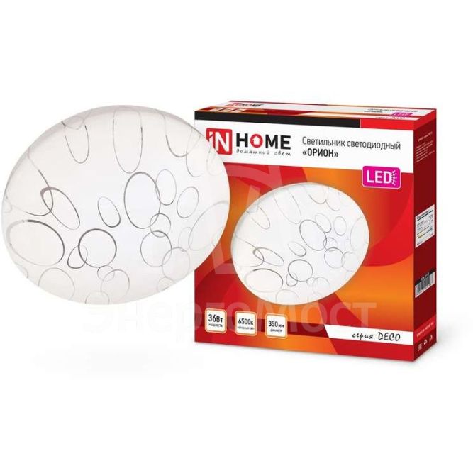 Светильник светодиодный DECO ОРИОН 36Вт 230В 6500К 2340лм 350мм IN HOME 4690612025087