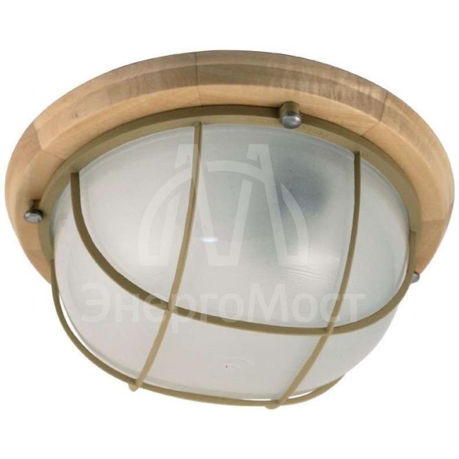 Светильник НББ 03-100-010 IP65 &amp;quot;Терма 1102&amp;quot; круг большой мат. /корпус с решеткой дер. липа (инд. упак.) Элетех 1005501027