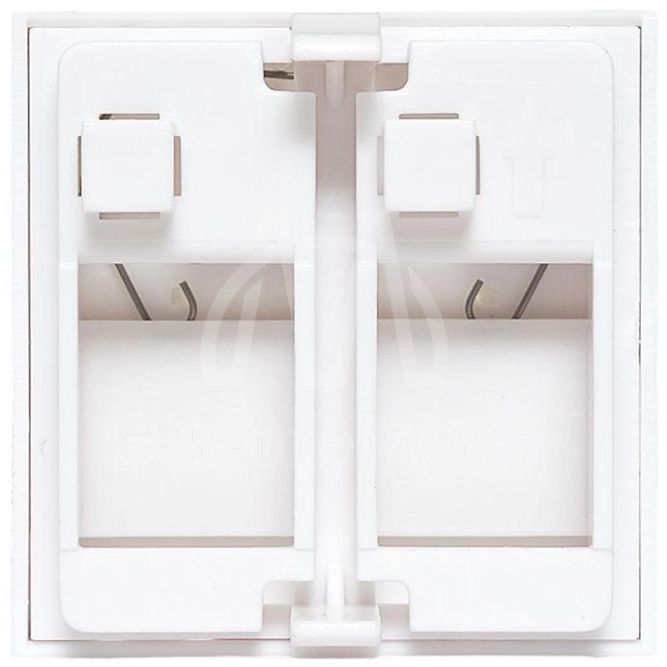Вставка розеточная 45х45мм формат Mosaic на 2 модуля Keystone защ. шторки с маркерами бел. TERACOM PRO EKF TRP-INS-MOS-2M2P-WH