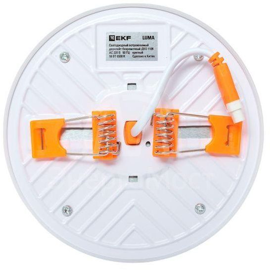 Светильник светодиодный ДВО 1106 18Вт 6500К IP20 круглый встраив. даунлайт безрамочный LUMA EKF DLL-1106-R-18-6500