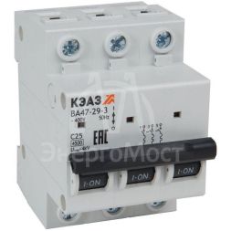 Выключатель автоматический модульный ВА47-29-3D63-УХЛ3 (4.5кА) КЭАЗ 318312