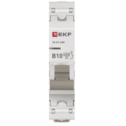 Выключатель автоматический 1п 10А (B) 6кА ВА 47-63N PROxima EKF M636110B