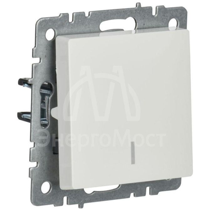 Выключатель 1-кл. СП BRITE ВС10-1-1-БрБ 10А с инд. бел. IEK BR-V10-1-10-K01