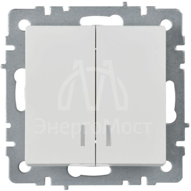 Выключатель 2-кл. СП BRITE ВС10-2-1-БрБ 10А с инд. бел. IEK BR-V20-1-10-K01