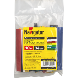 Набор трубок термоусадочных тонкостен. NST-4-12-10-34-M разноцвет. Navigator 71192