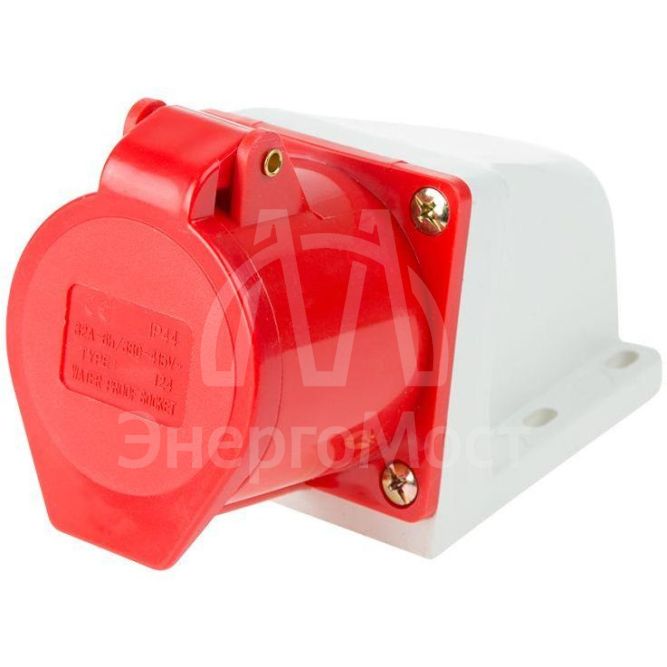 Розетка 124 стационарная 3Р+РЕ 32А 380В IP44 Rexant 11-8913