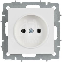 Розетка BRITE РС10-1-0-БрАБ 10А без заземл. без защ. шторок механизм арктич. бел. IEK BR-R10-10-K91