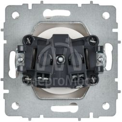 Розетка BRITE РС10-1-0-БрАБ 10А без заземл. без защ. шторок механизм арктич. бел. IEK BR-R10-10-K91