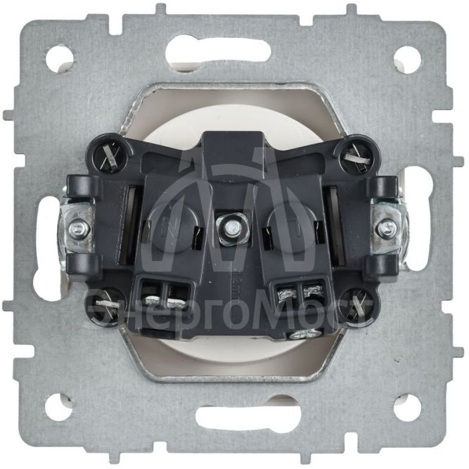 Розетка BRITE РС10-1-0-БрАБ 10А без заземл. без защ. шторок механизм арктич. бел. IEK BR-R10-10-K91