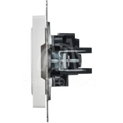 Розетка BRITE РС10-1-0-БрАБ 10А без заземл. без защ. шторок механизм арктич. бел. IEK BR-R10-10-K91